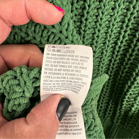 American Eagle Oversized Forest green chunky knit pull over sweater winter fall - Picture 5 of 6